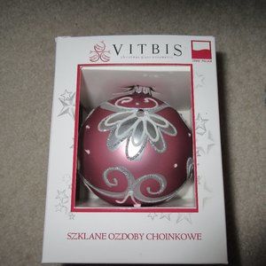 Two (2) VITBIS Christmas Glass Ornaments from POLAND - PRICE FIRM